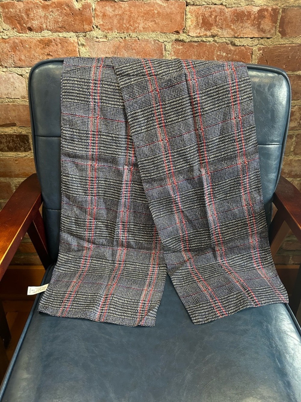 WOMAN'S OSCAR DE LA RENTA STUDIO PLAID SCARF 100% SILK - KOREA - LONG AND NARROW